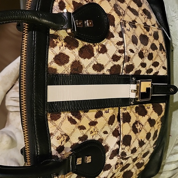 L.A.M.B. Gwen Stefani Leopard Kingston Dome Bowler Bag Designer Leather #41 - Picture 15 of 16